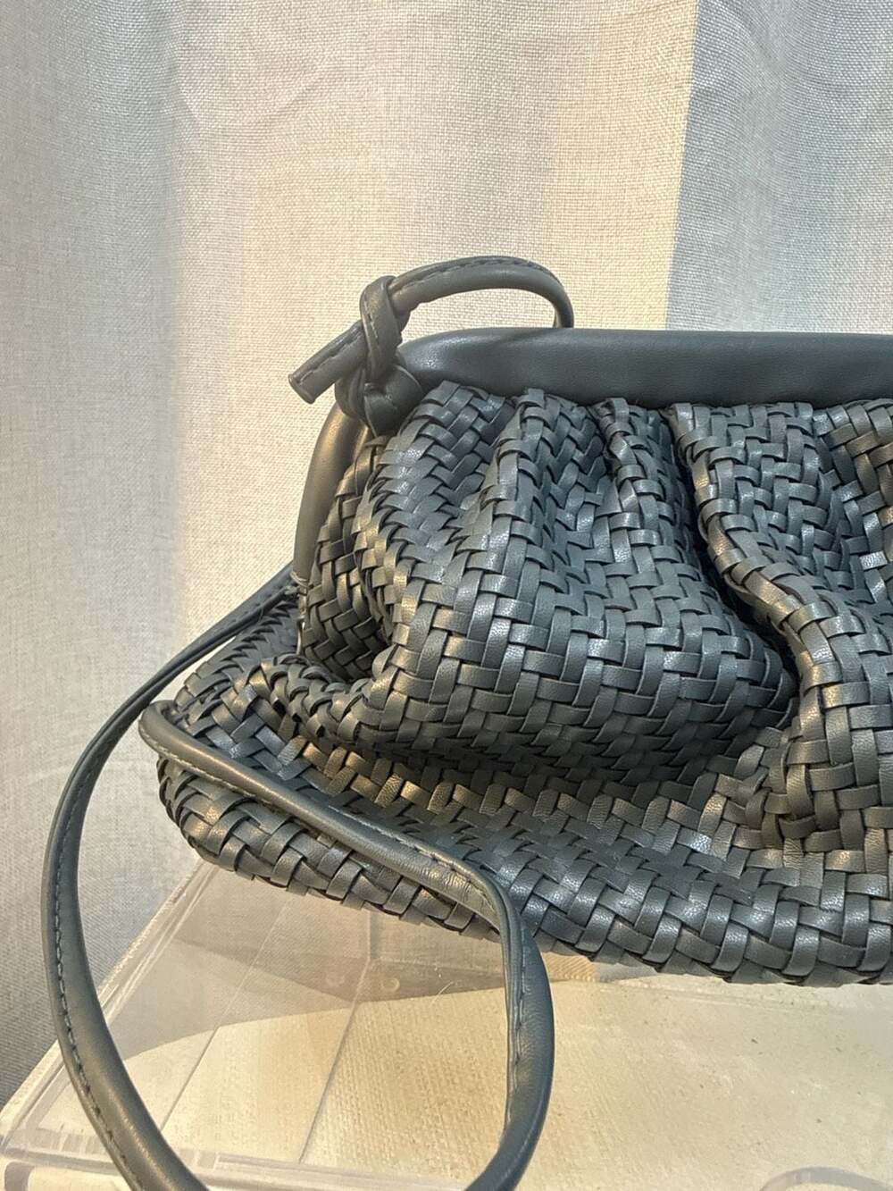 Anthropologie Vegan Leather Woven Bag Clutch - Picture 6 of 6